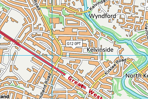 G12 0PT map - OS VectorMap District (Ordnance Survey)