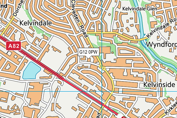 G12 0PW map - OS VectorMap District (Ordnance Survey)