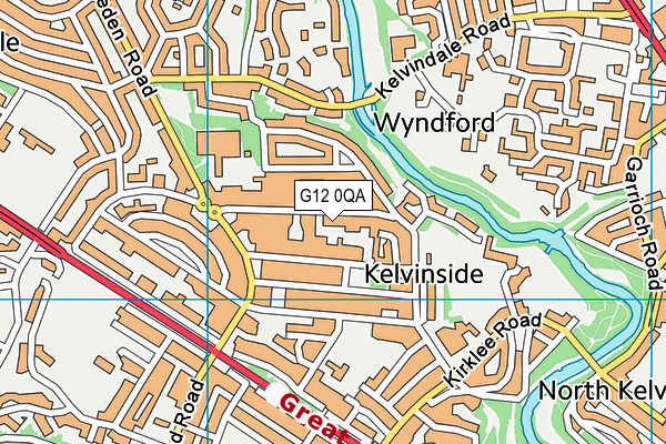 G12 0QA map - OS VectorMap District (Ordnance Survey)