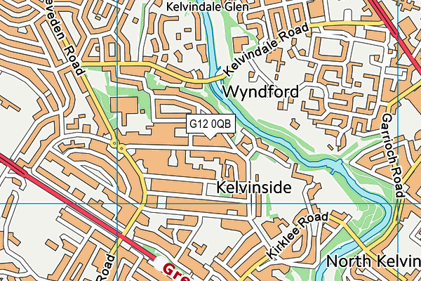 G12 0QB map - OS VectorMap District (Ordnance Survey)