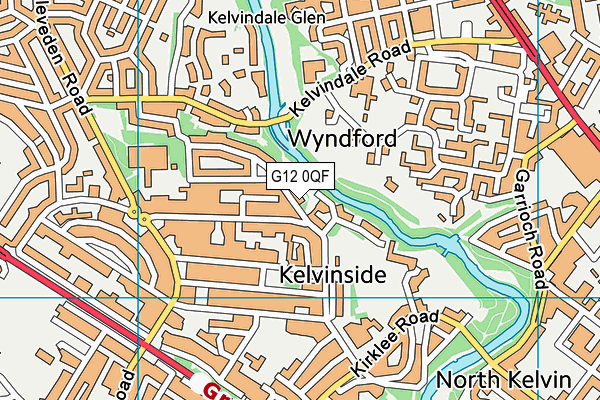 G12 0QF map - OS VectorMap District (Ordnance Survey)