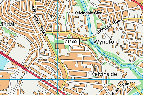 G12 0QJ map - OS VectorMap District (Ordnance Survey)