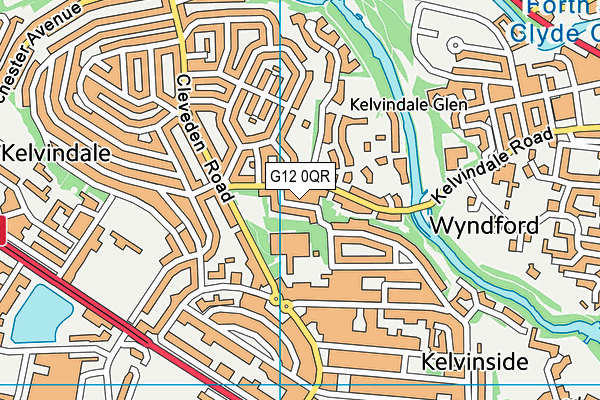 G12 0QR map - OS VectorMap District (Ordnance Survey)