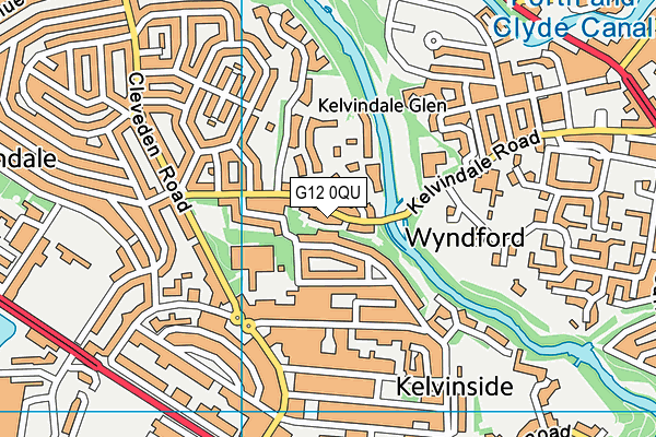 G12 0QU map - OS VectorMap District (Ordnance Survey)