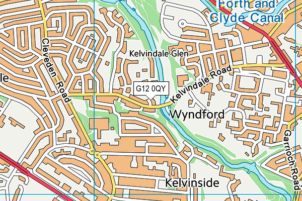 G12 0QY map - OS VectorMap District (Ordnance Survey)