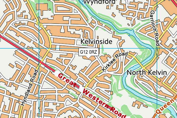 G12 0RZ map - OS VectorMap District (Ordnance Survey)