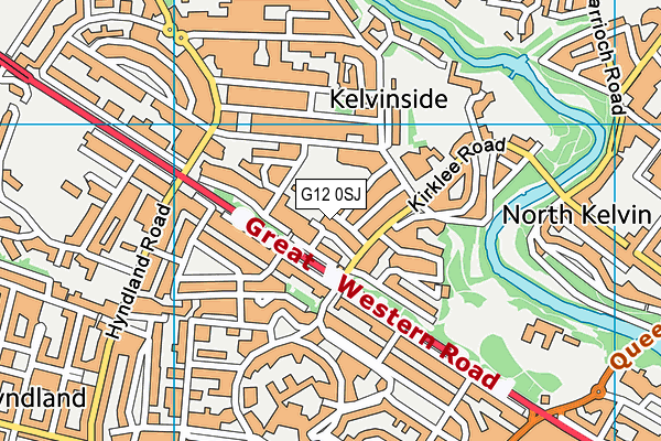 G12 0SJ map - OS VectorMap District (Ordnance Survey)