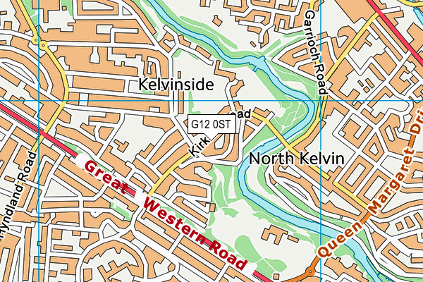 G12 0ST map - OS VectorMap District (Ordnance Survey)