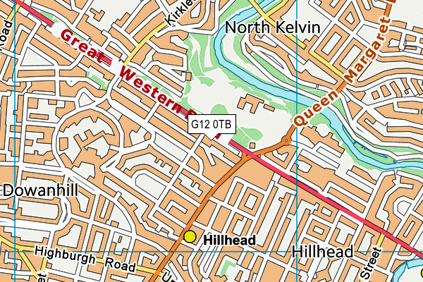 G12 0TB map - OS VectorMap District (Ordnance Survey)