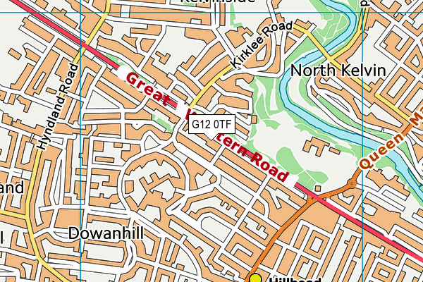 G12 0TF map - OS VectorMap District (Ordnance Survey)