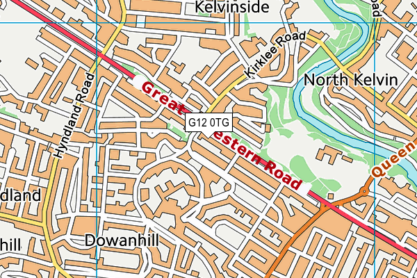 G12 0TG map - OS VectorMap District (Ordnance Survey)