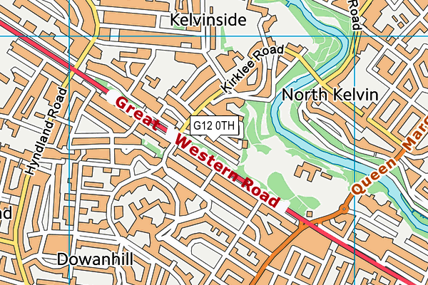 G12 0TH map - OS VectorMap District (Ordnance Survey)