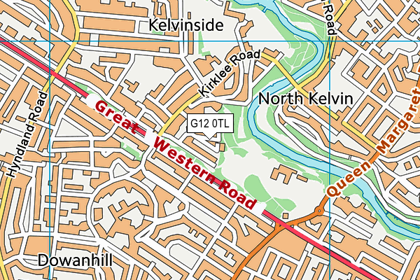 G12 0TL map - OS VectorMap District (Ordnance Survey)