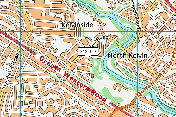 G12 0TS map - OS VectorMap District (Ordnance Survey)