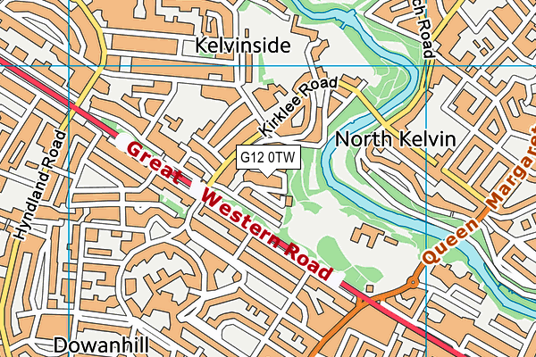 G12 0TW map - OS VectorMap District (Ordnance Survey)