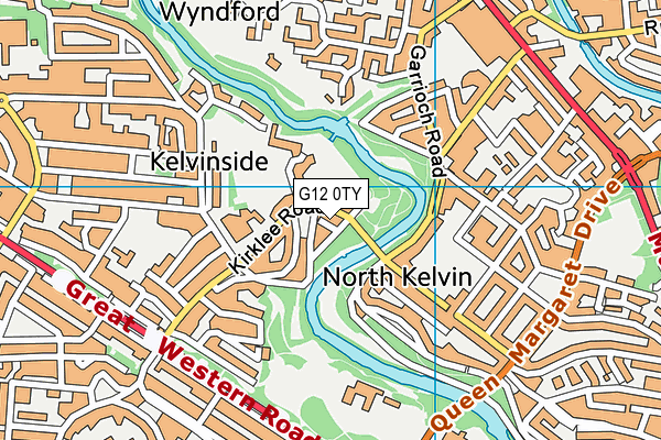 G12 0TY map - OS VectorMap District (Ordnance Survey)