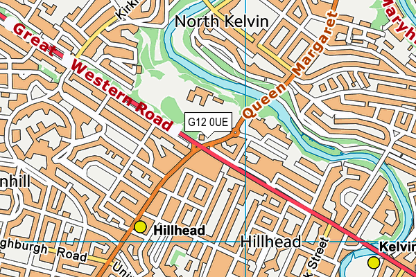 G12 0UE map - OS VectorMap District (Ordnance Survey)