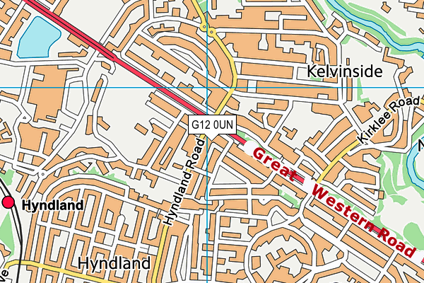 G12 0UN map - OS VectorMap District (Ordnance Survey)