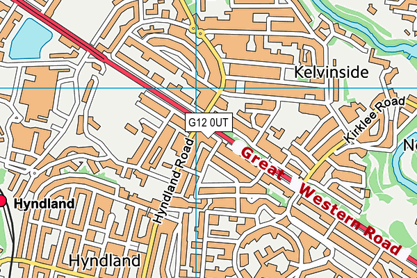 G12 0UT map - OS VectorMap District (Ordnance Survey)