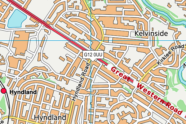 G12 0UU map - OS VectorMap District (Ordnance Survey)