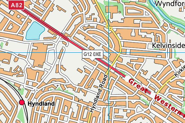 G12 0XE map - OS VectorMap District (Ordnance Survey)
