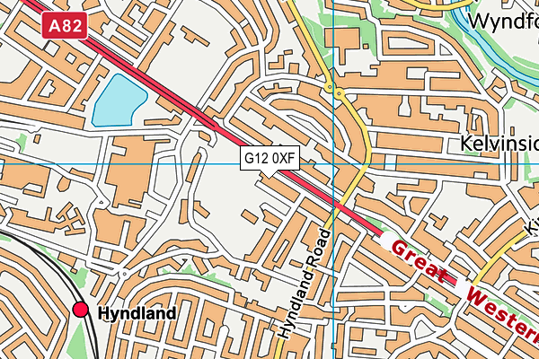 G12 0XF map - OS VectorMap District (Ordnance Survey)