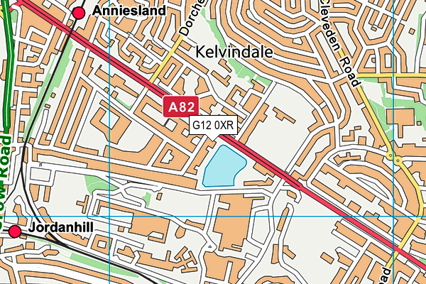 G12 0XR map - OS VectorMap District (Ordnance Survey)