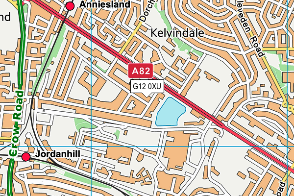 G12 0XU map - OS VectorMap District (Ordnance Survey)