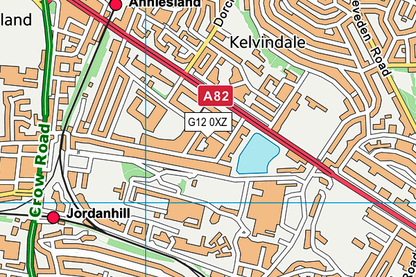 G12 0XZ map - OS VectorMap District (Ordnance Survey)