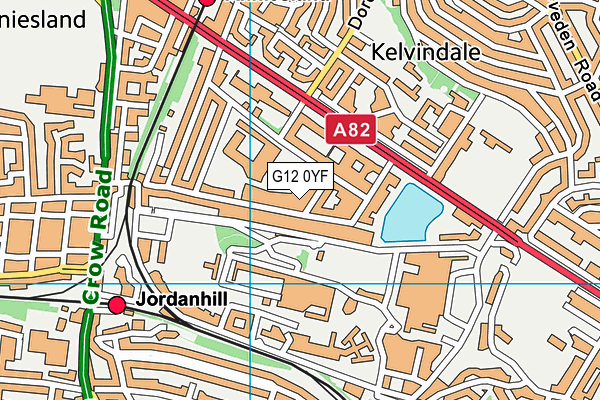 G12 0YF map - OS VectorMap District (Ordnance Survey)