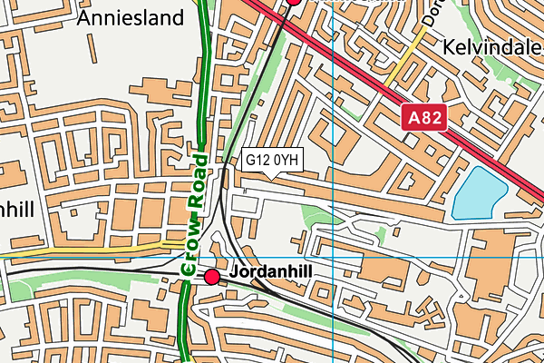 G12 0YH map - OS VectorMap District (Ordnance Survey)