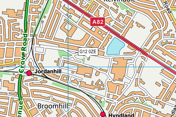 G12 0ZE map - OS VectorMap District (Ordnance Survey)