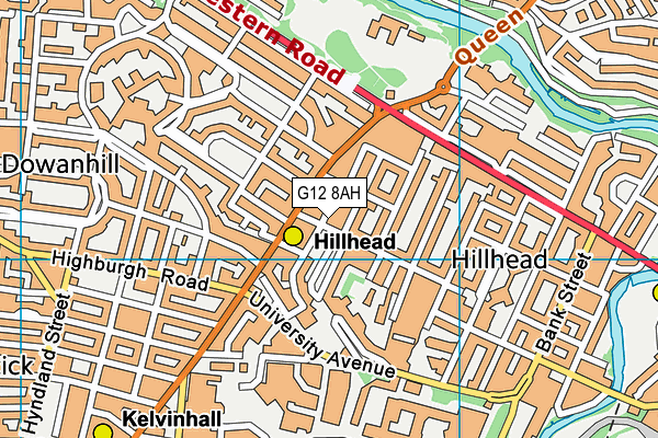 G12 8AH map - OS VectorMap District (Ordnance Survey)