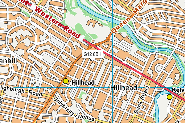 G12 8BH map - OS VectorMap District (Ordnance Survey)