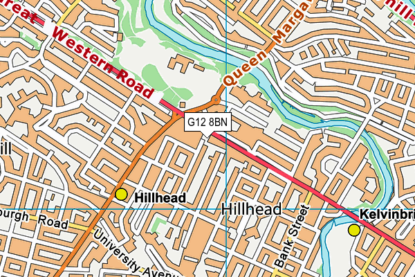 G12 8BN map - OS VectorMap District (Ordnance Survey)