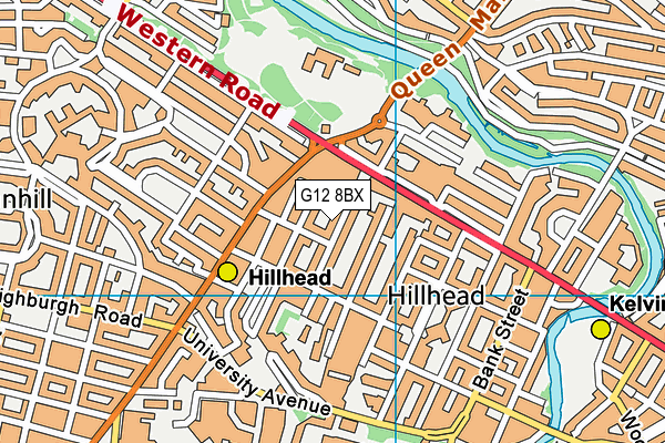 G12 8BX map - OS VectorMap District (Ordnance Survey)