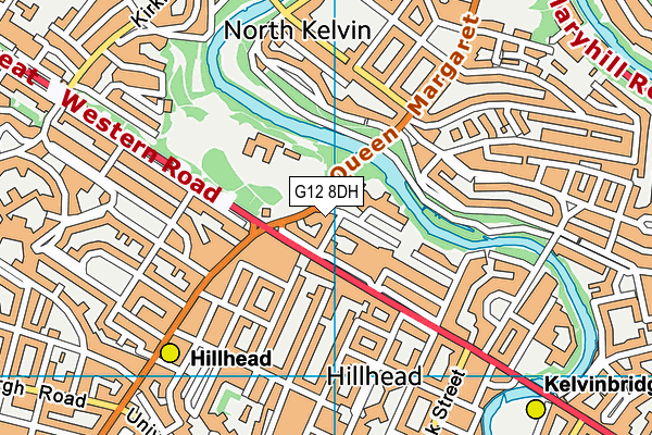 G12 8DH map - OS VectorMap District (Ordnance Survey)