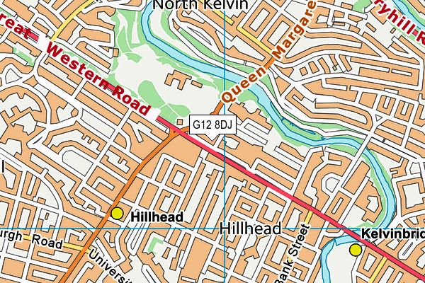 G12 8DJ map - OS VectorMap District (Ordnance Survey)