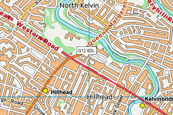 G12 8DL map - OS VectorMap District (Ordnance Survey)