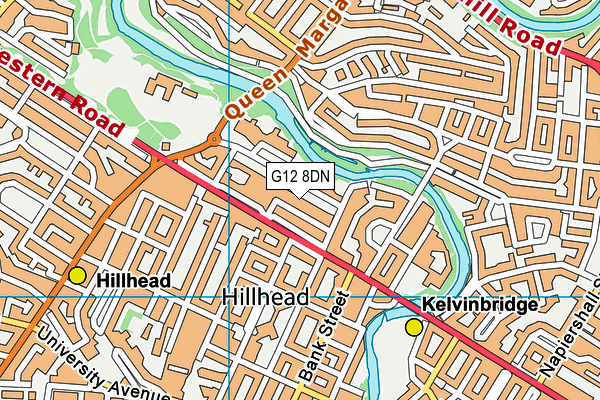 G12 8DN map - OS VectorMap District (Ordnance Survey)