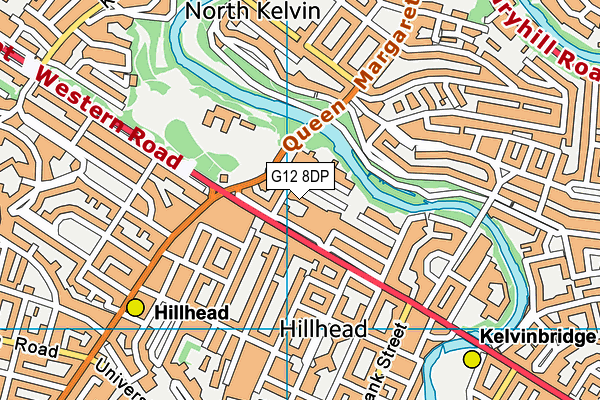 G12 8DP map - OS VectorMap District (Ordnance Survey)