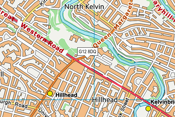 G12 8DQ map - OS VectorMap District (Ordnance Survey)