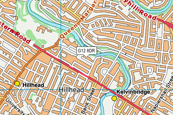 G12 8DR map - OS VectorMap District (Ordnance Survey)