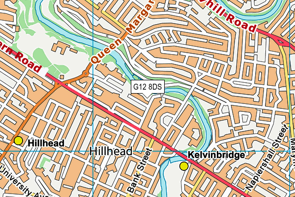 G12 8DS map - OS VectorMap District (Ordnance Survey)