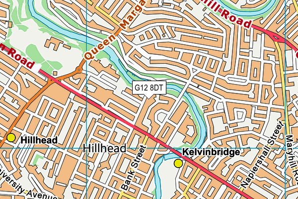 G12 8DT map - OS VectorMap District (Ordnance Survey)