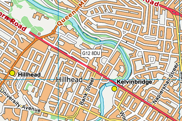 G12 8DU map - OS VectorMap District (Ordnance Survey)