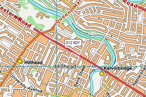 G12 8DY map - OS VectorMap District (Ordnance Survey)