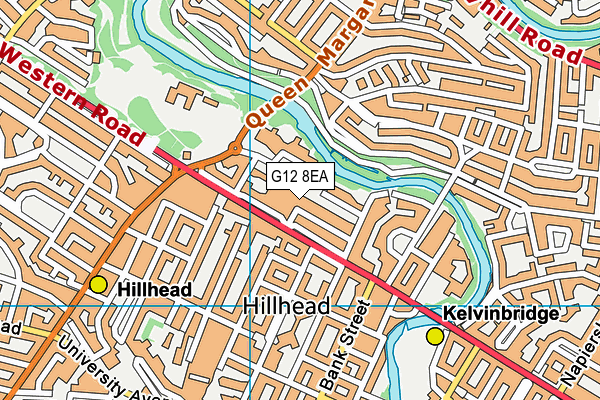 G12 8EA map - OS VectorMap District (Ordnance Survey)