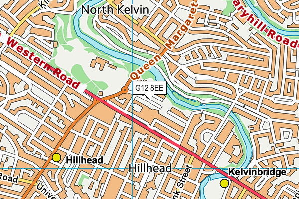 G12 8EE map - OS VectorMap District (Ordnance Survey)