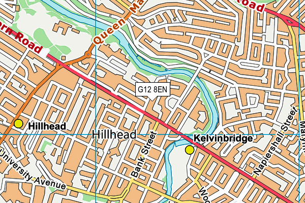 G12 8EN map - OS VectorMap District (Ordnance Survey)